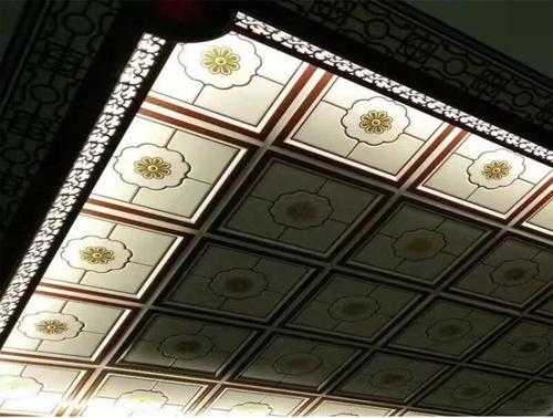 鋁扣板吊頂二級效果圖-客廳鋁扣板吊頂一級