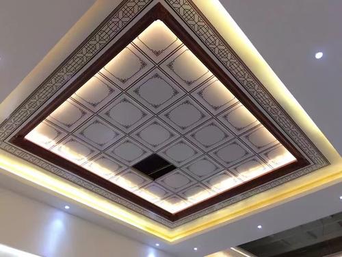 客廳天花紋鋁扣板-客廳用鋁扣板吊天花-客廳中式天花鋁扣板