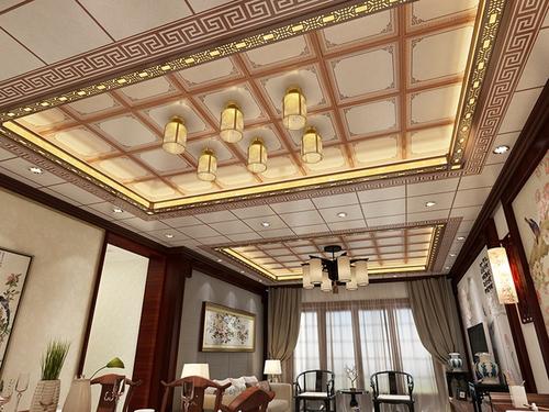 客廳木紋鋁扣板吊頂-客廳鋁扣板仿木紋-仿木紋鋁扣板餐廳