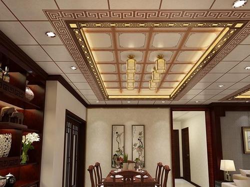 中式大廳集成吊頂-新中式餐廳吊頂常見(jiàn)原材料