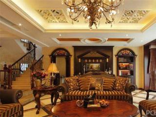 鋁扣板客廳吊頂實景圖-鋁扣板集成吊頂效果圖